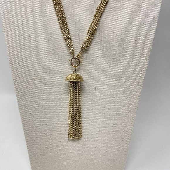 Sarah Coventry Long‎ Tassel Necklace Convertible Adjustable Gold-Tone Vintage - Picture 5 of 9